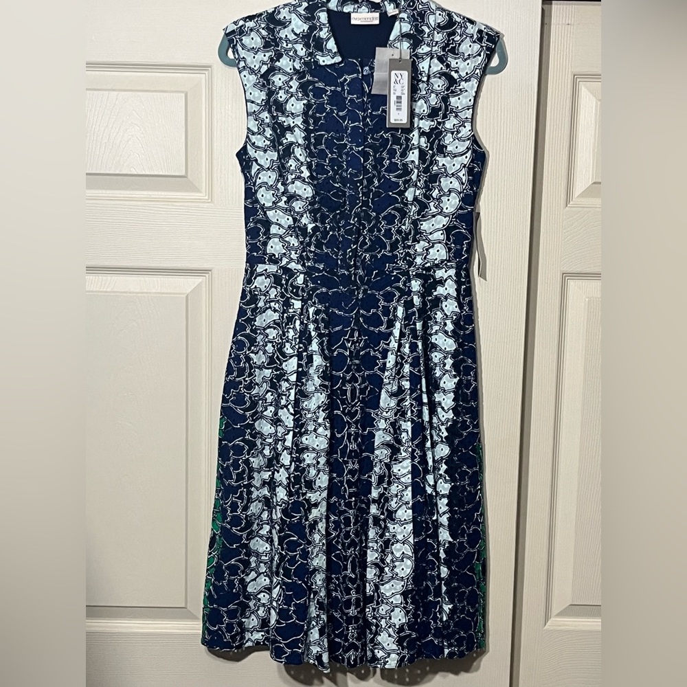 New York & Company Sleeveless Blue & Green Dress.  Size-0.  New with Tags.
